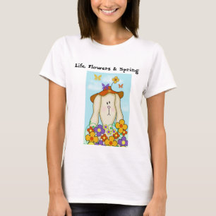 Cartoon Bunny mit Schmetterlingen T-Shirt