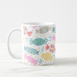 Cartoon bunte festliche Bonbons Kaffeetasse
