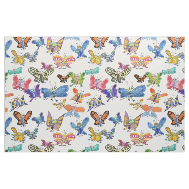 Cartoon Butterflies Fabric Stoff (Fat Quarter (45,7 x 55,9 cm))
