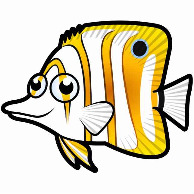 Cartoon Butterflyfish Fotoskulptur Magnet (Vorne)