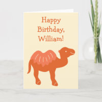 Cartoon Camel Orange Bactrian 2 Humps Personalisie