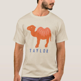 Cartoon Camel Orange Bactrian 2 Humps Personalisie T-Shirt
