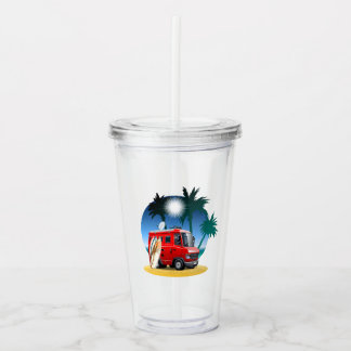 Cartoon Camper Acryltrinkbecher