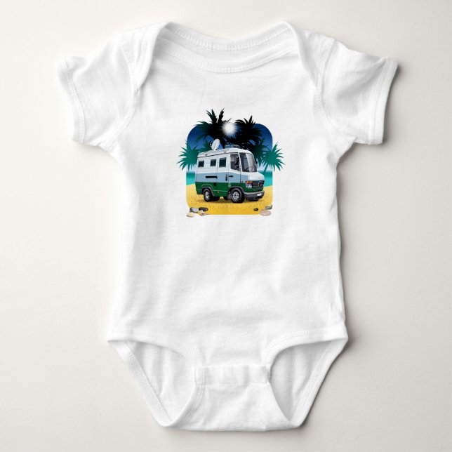 Cartoon Camper Baby Strampler (Vorderseite)