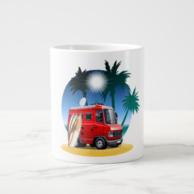Cartoon Camper Jumbo-Tasse (Vorderseite)