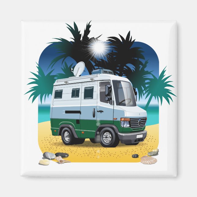 Cartoon Camper Magnet (Vorne)