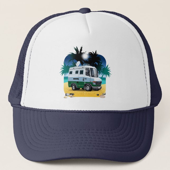 Cartoon Camper Truckerkappe (Vorderseite)