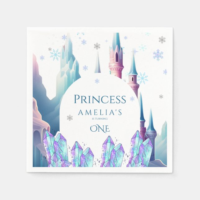  Cartoon Castle 1st Birthday Paper Serviette (Vorderseite)