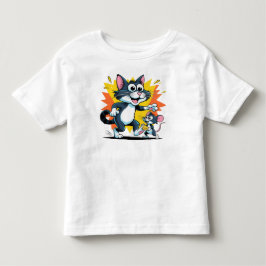Cartoon Cat and Mouse Chase Kleinkind T-shirt
