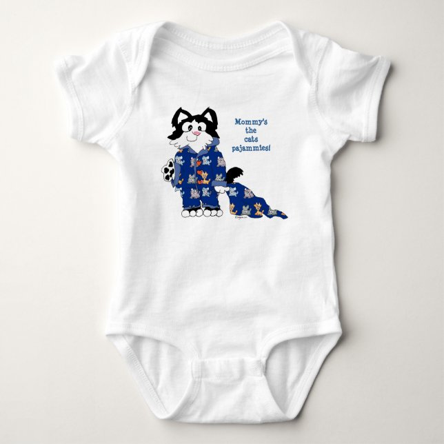 Cartoon Cat Funny Niedlich Baby Strampler (Vorderseite)