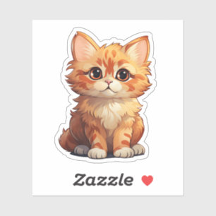 Cartoon Cat Illustration Aufkleber