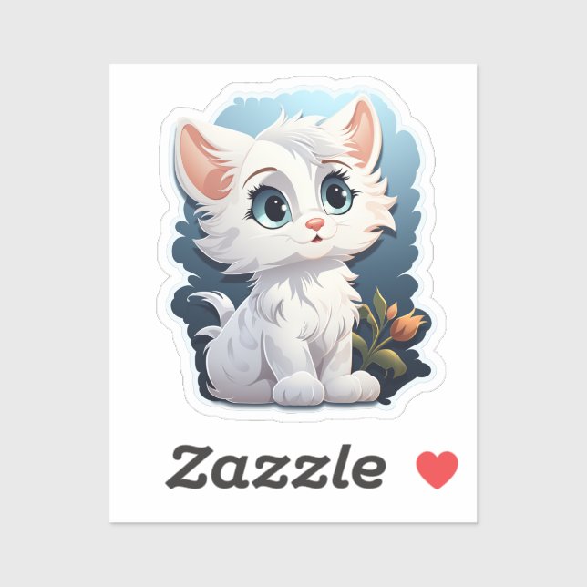 Cartoon Cat Illustration Aufkleber (Blatt)