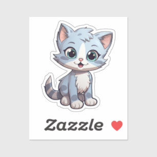 Cartoon Cat Illustration Aufkleber
