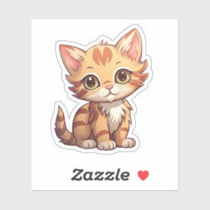 Cartoon Cat Illustration Aufkleber