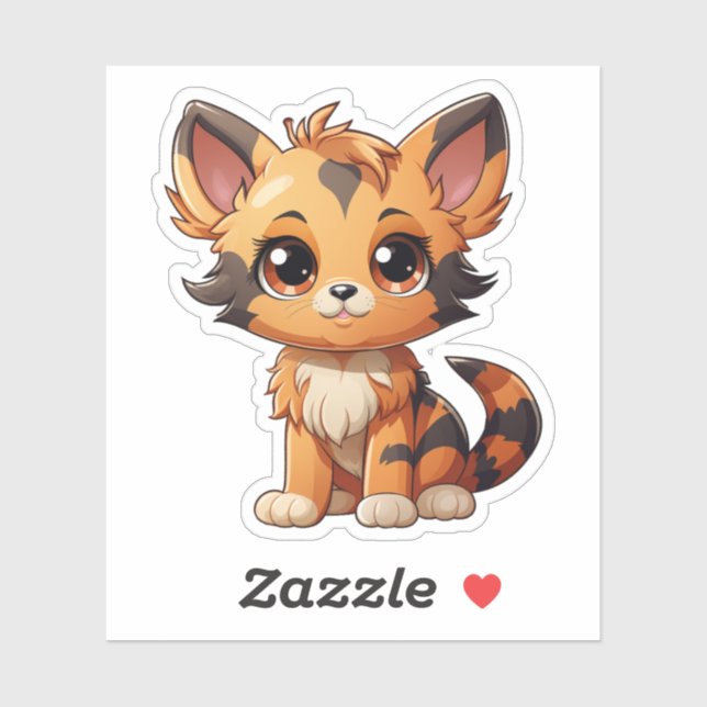 Cartoon Cat Illustration Aufkleber (Blatt)