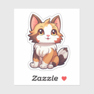 Cartoon Cat Illustration Aufkleber