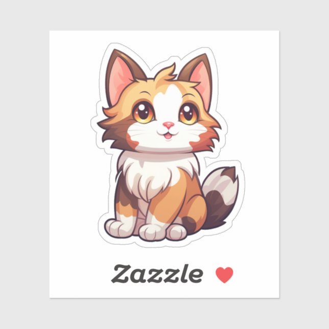 Cartoon Cat Illustration Aufkleber (Blatt)