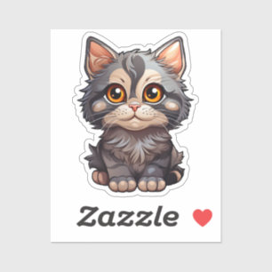 Cartoon Cat Illustration Aufkleber