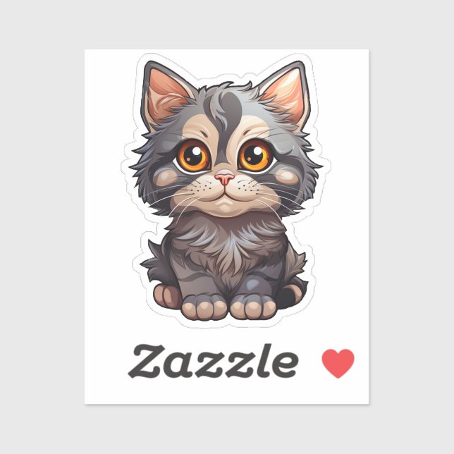 Cartoon Cat Illustration Aufkleber (Blatt)