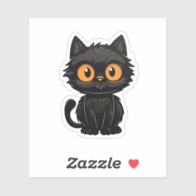 Cartoon Cat Illustration Aufkleber (Blatt)