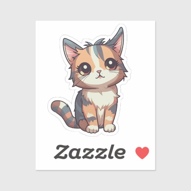 Cartoon Cat Illustration Aufkleber (Blatt)
