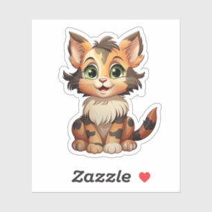 Cartoon Cat Illustration Aufkleber