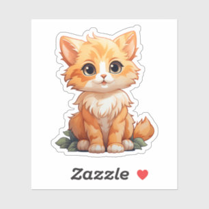 Cartoon Cat Illustration Aufkleber