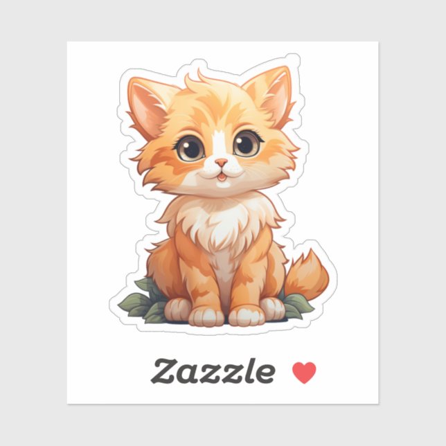 Cartoon Cat Illustration Aufkleber (Blatt)