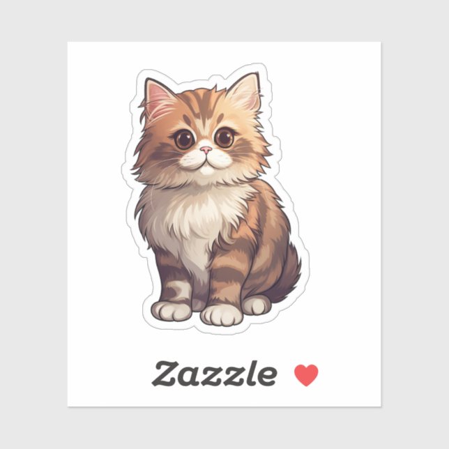 Cartoon Cat Illustration Aufkleber (Blatt)