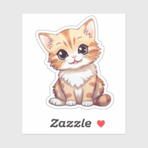 Cartoon Cat Illustration Aufkleber