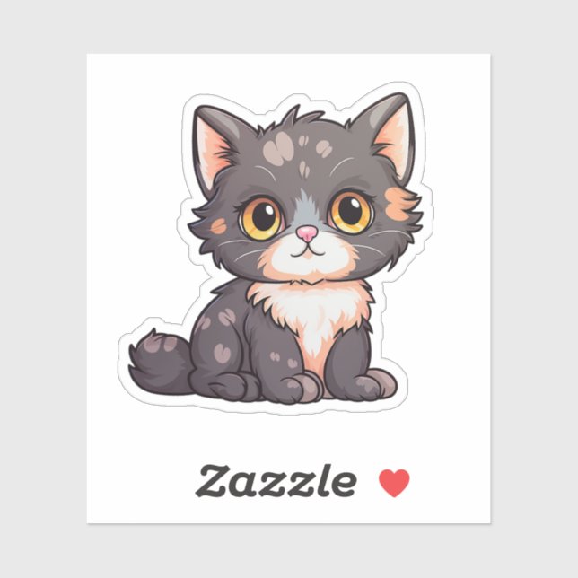 Cartoon Cat Illustration Aufkleber (Blatt)