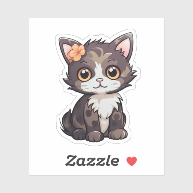 Cartoon Cat Illustration Aufkleber (Blatt)