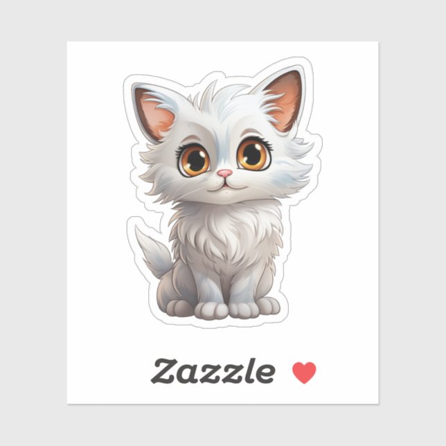Cartoon Cat Illustration Aufkleber (Blatt)