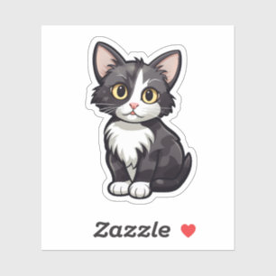 Cartoon Cat Illustration Aufkleber