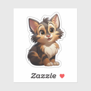 Cartoon Cat Illustration Aufkleber