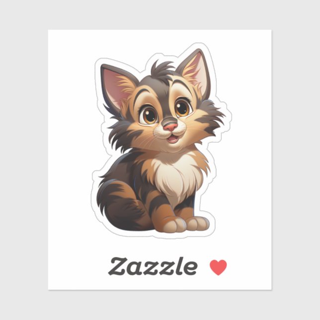 Cartoon Cat Illustration Aufkleber (Blatt)