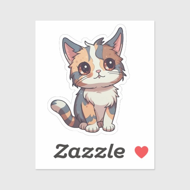 Cartoon Cat Illustration Aufkleber (Blatt)