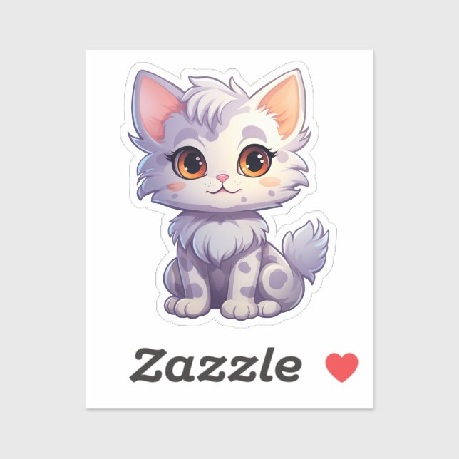 Cartoon Cat Illustration Aufkleber (Blatt)