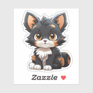 Cartoon Cat Illustration Aufkleber