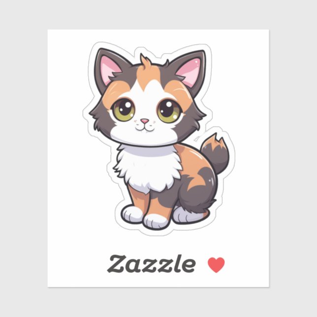 Cartoon Cat Illustration Aufkleber (Blatt)