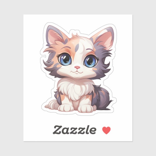Cartoon Cat Illustration Aufkleber (Blatt)