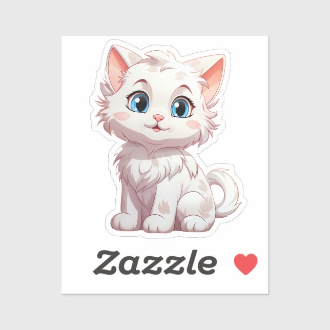 Cartoon Cat Illustration Aufkleber (Blatt)