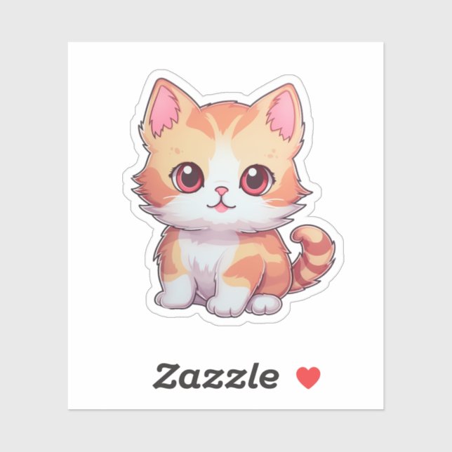 Cartoon Cat Illustration Aufkleber (Blatt)