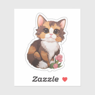 Cartoon Cat Illustration Aufkleber
