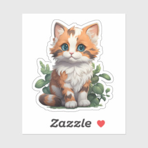 Cartoon Cat Illustration Aufkleber