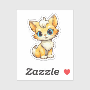Cartoon Cat Illustration Aufkleber