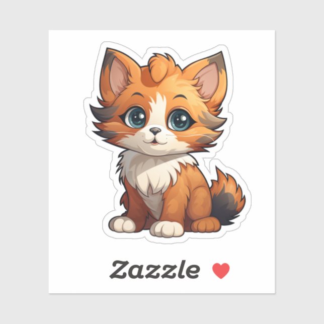 Cartoon Cat Illustration Aufkleber (Blatt)