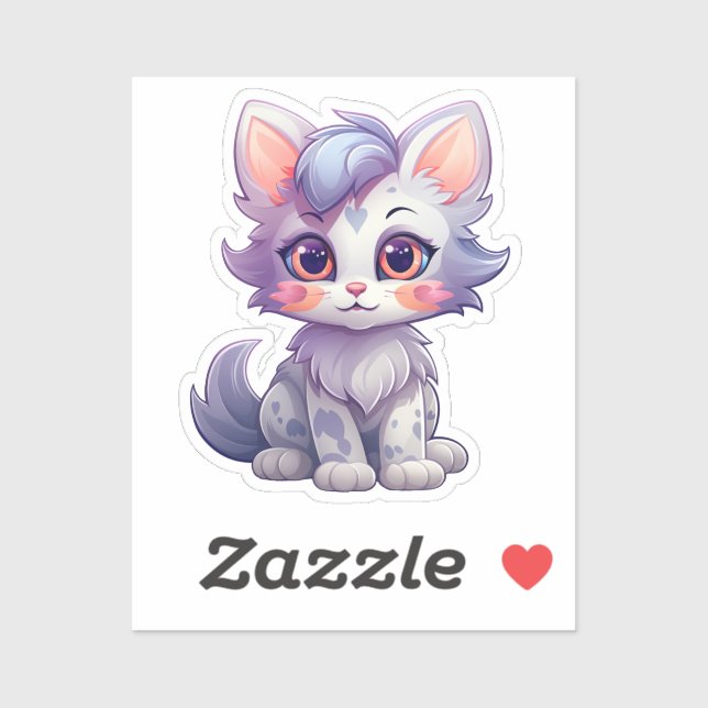 Cartoon Cat Illustration Aufkleber (Blatt)