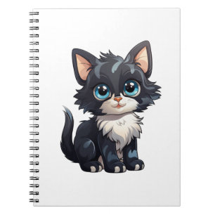 Cartoon Cat Illustration Notizblock