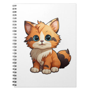 Cartoon Cat Illustration Notizblock